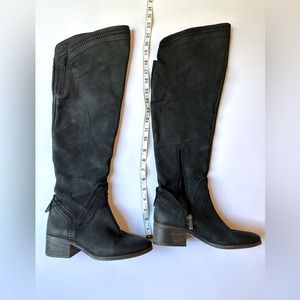 Vince Camuto Black Leather Over Knee Suede boots size 6.5